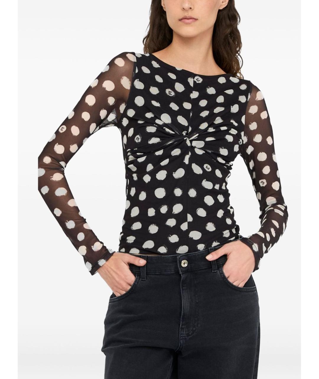 LIU JO Черная полиэстеровая блузы, фото 5