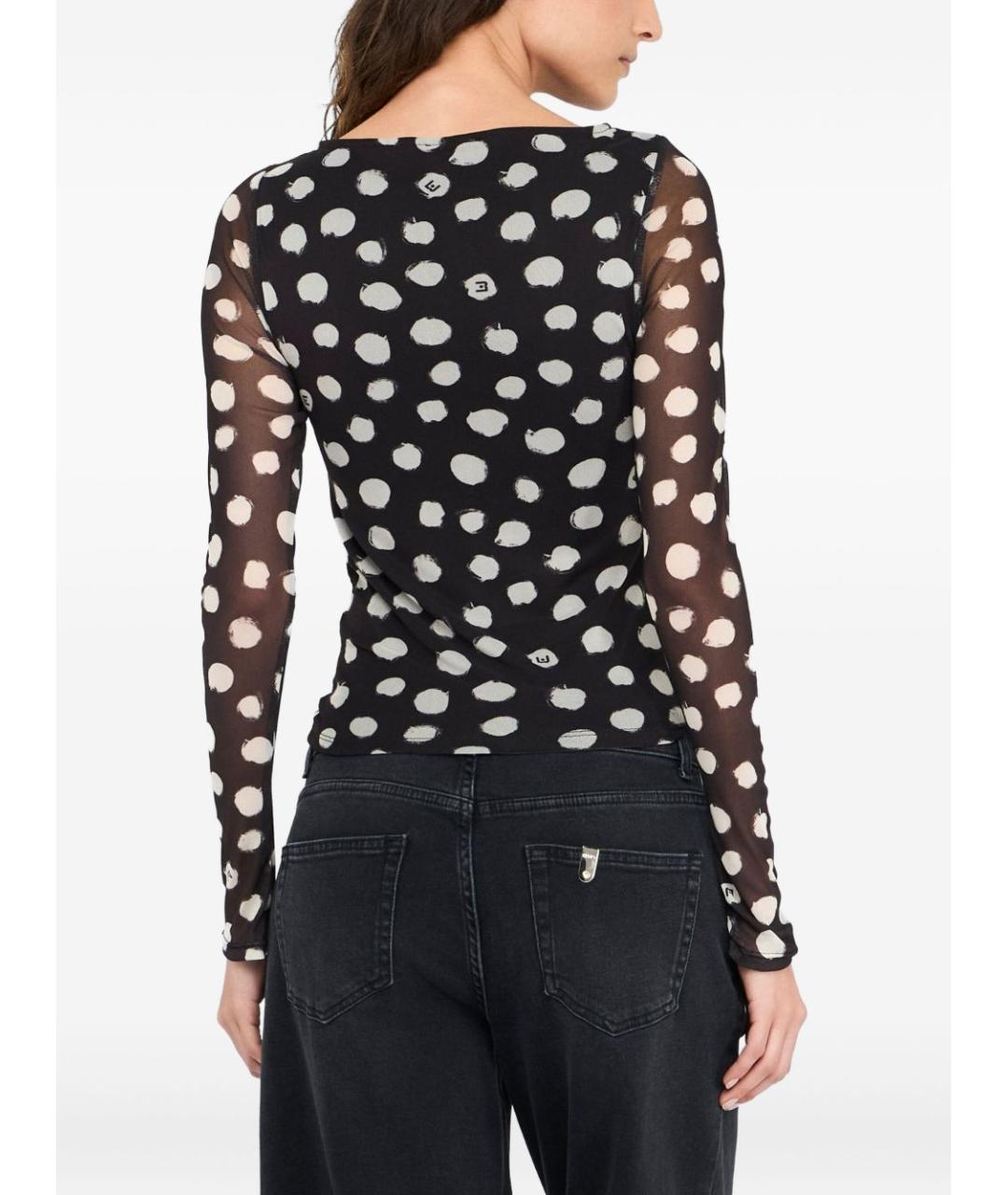 LIU JO Черная полиэстеровая блузы, фото 3