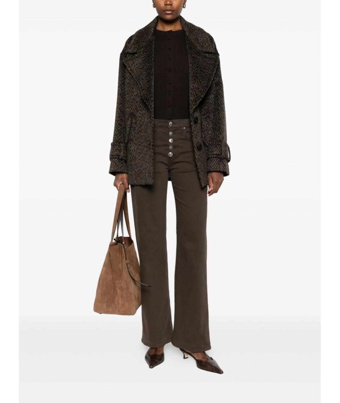 DONDUP Коричневые хлопковые прямые джинсы, фото 3