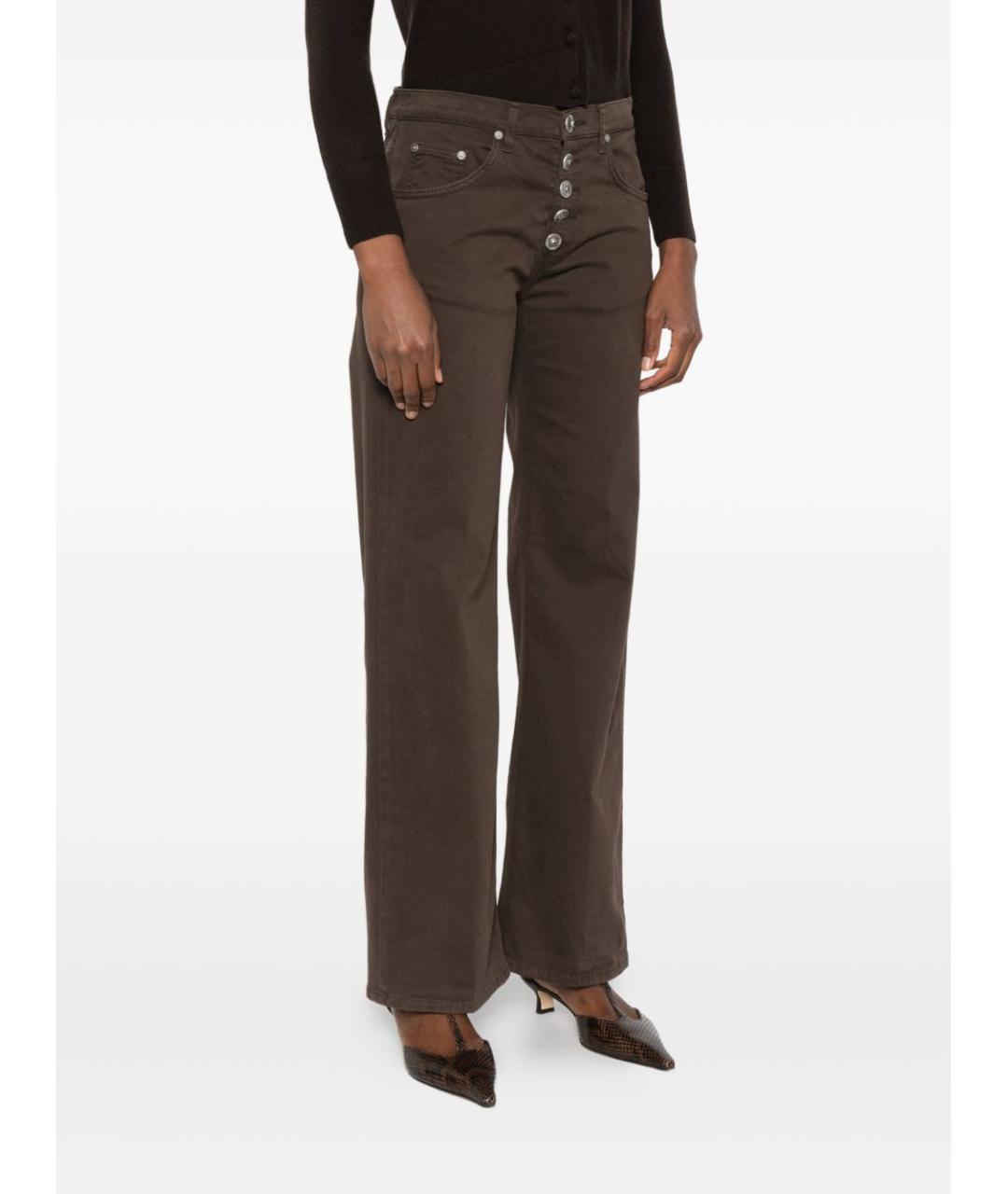 DONDUP Коричневые хлопковые прямые джинсы, фото 2