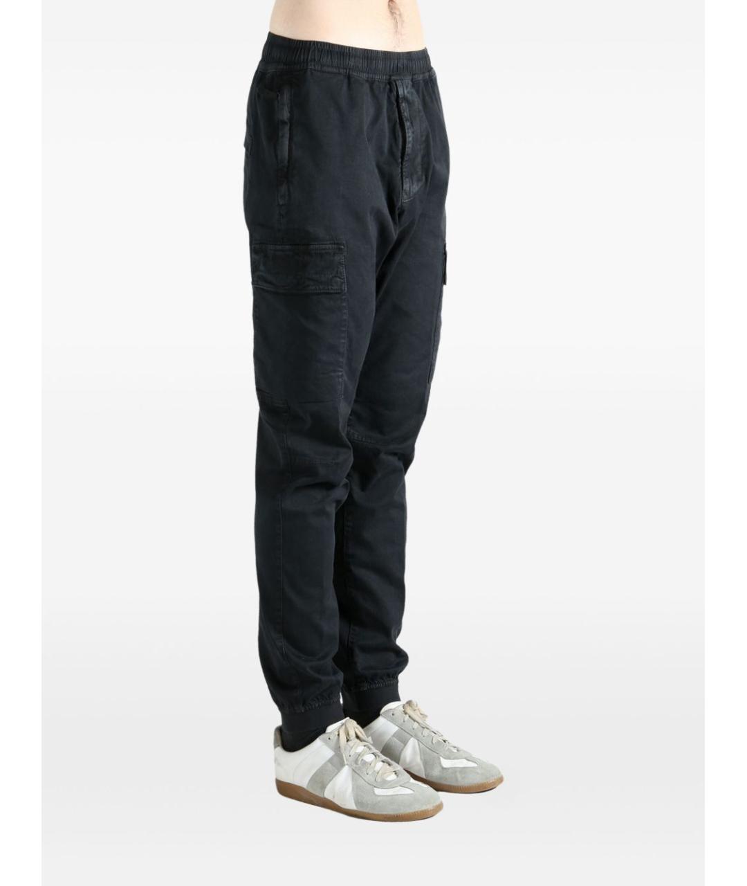 STONE ISLAND Черные хлопковые повседневные брюки, фото 4