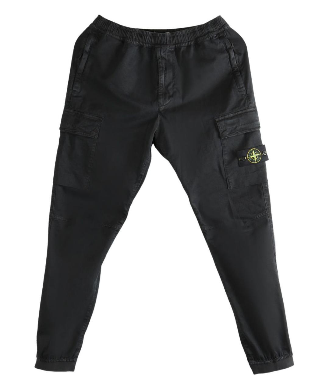 STONE ISLAND Черные хлопковые повседневные брюки, фото 1