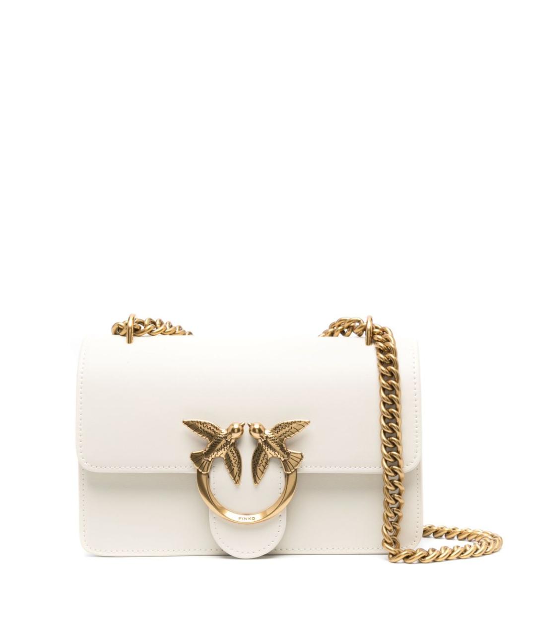 PINKO Белая кожаная сумка через плечо, фото 1