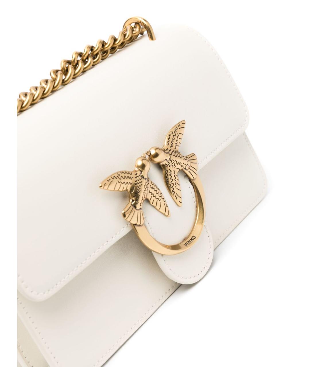 PINKO Белая кожаная сумка через плечо, фото 3
