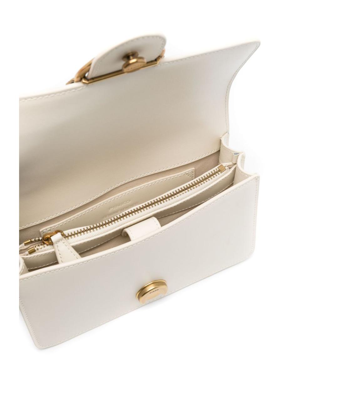 PINKO Белая кожаная сумка через плечо, фото 5