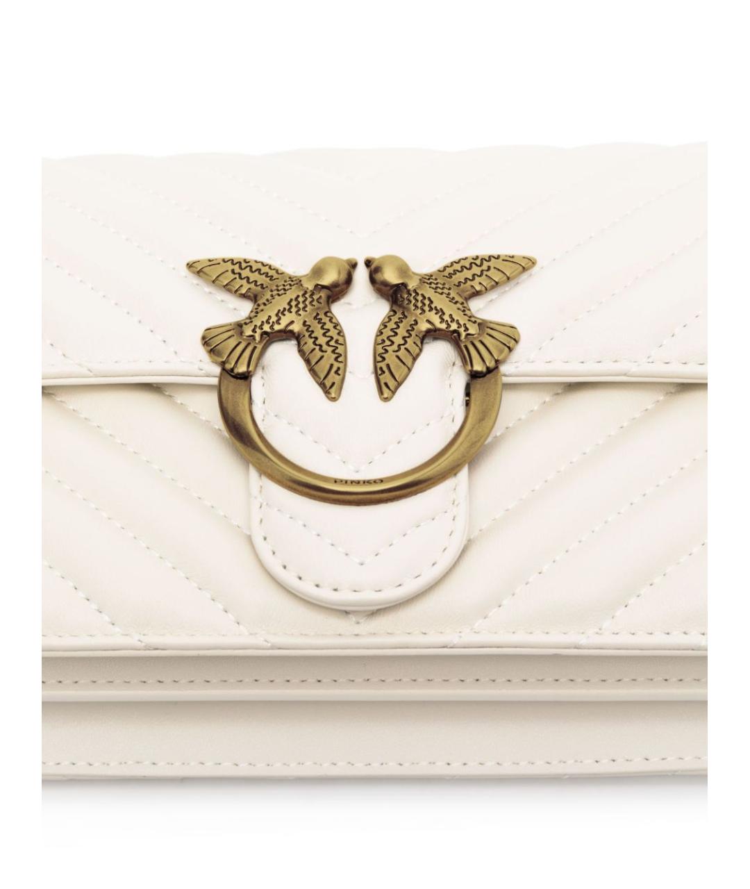 PINKO Белая кожаная сумка через плечо, фото 4