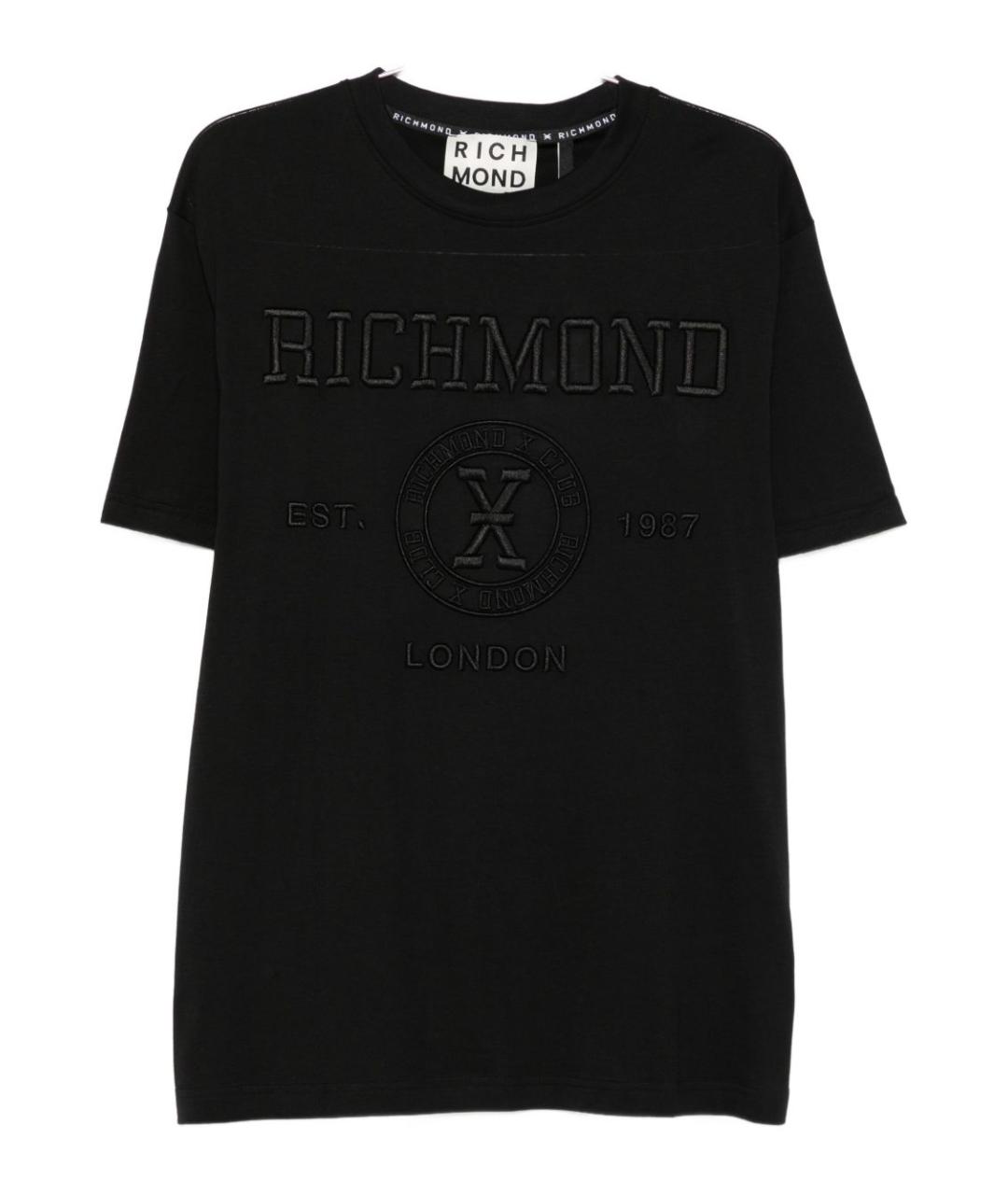 JOHN RICHMOND Черная хлопковая футболка, фото 1