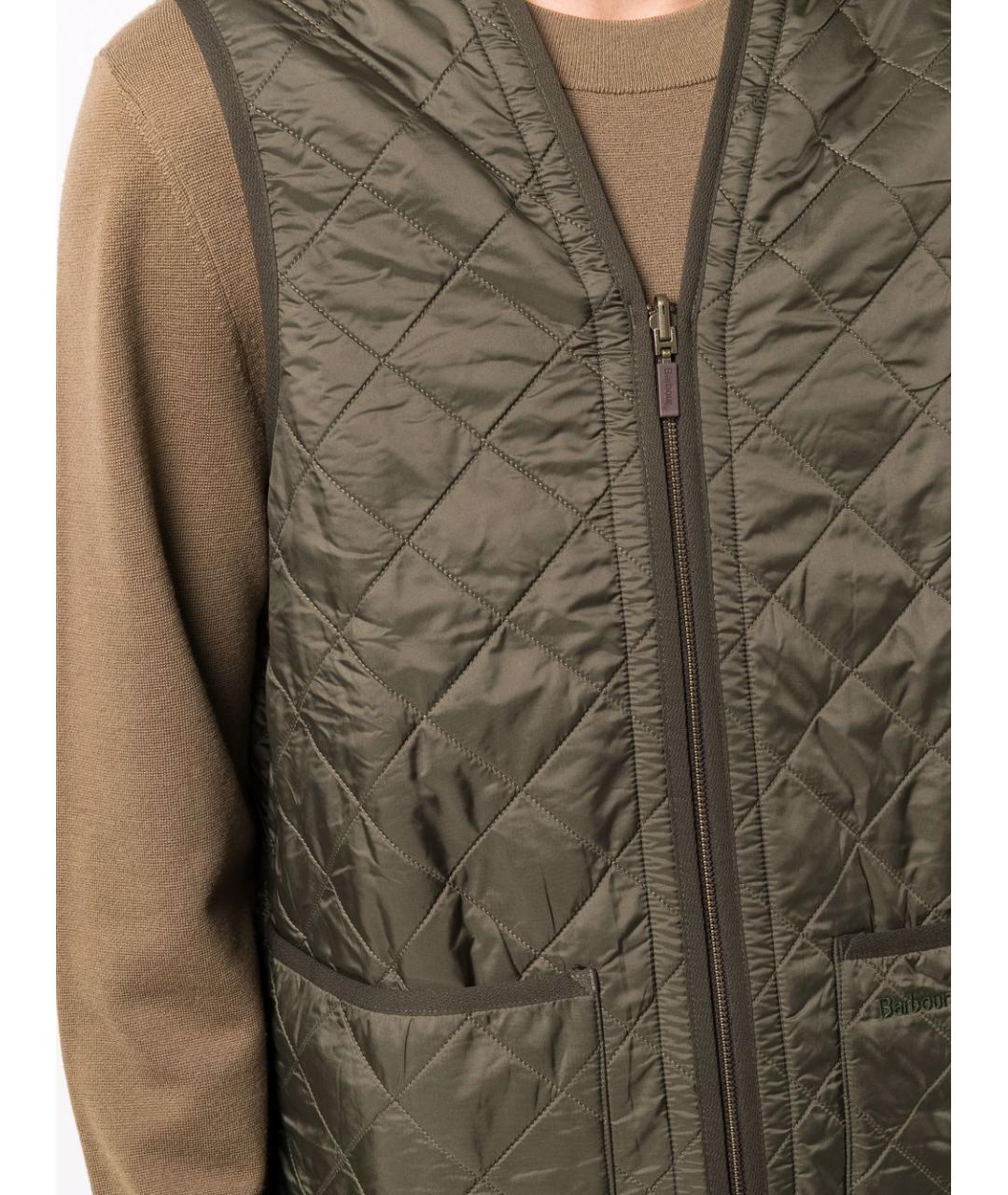 BARBOUR Зеленый полиамидовый жилет, фото 3