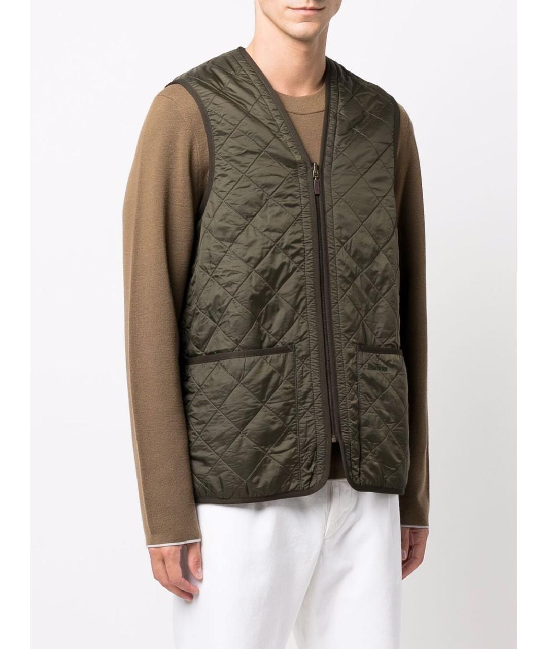 BARBOUR Зеленый полиамидовый жилет, фото 5