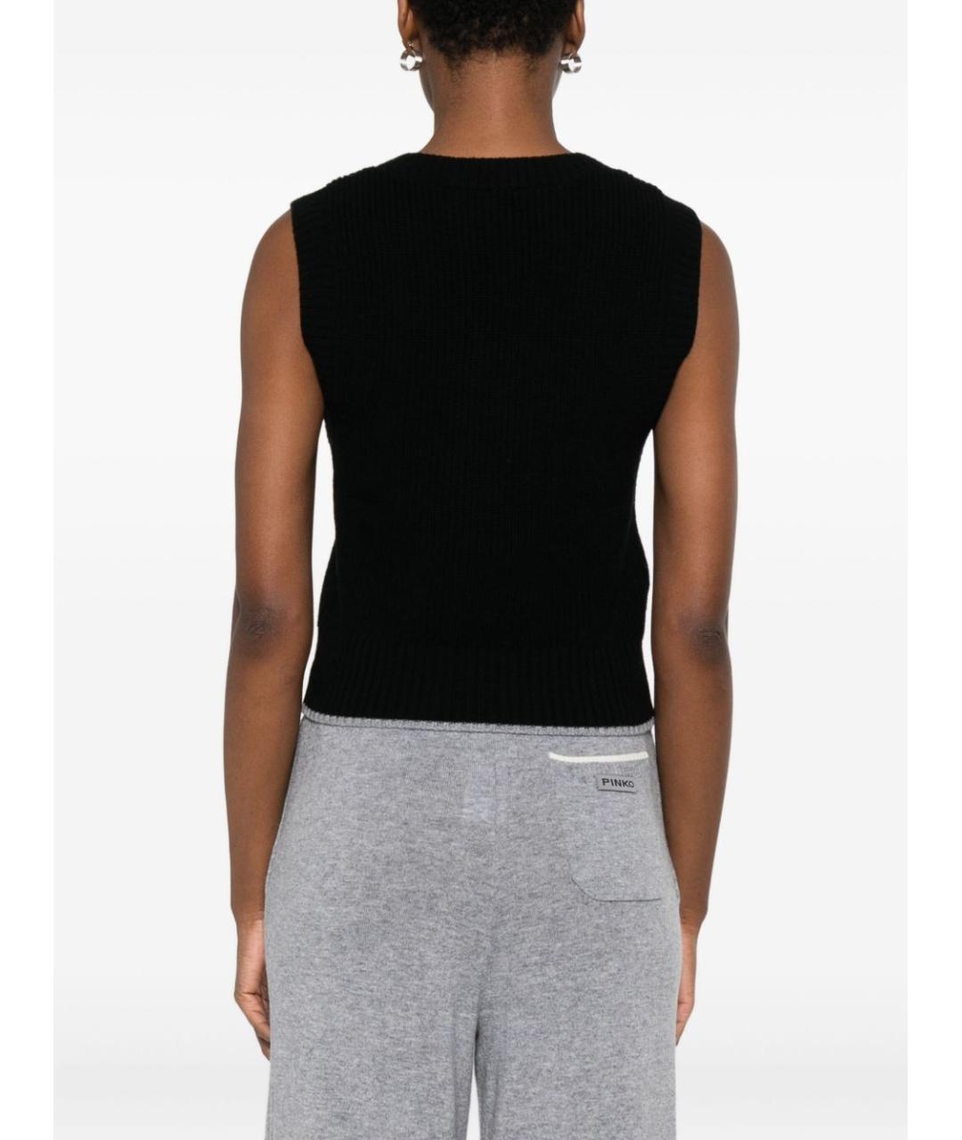 PINKO Черная шерстяная жилетка, фото 5