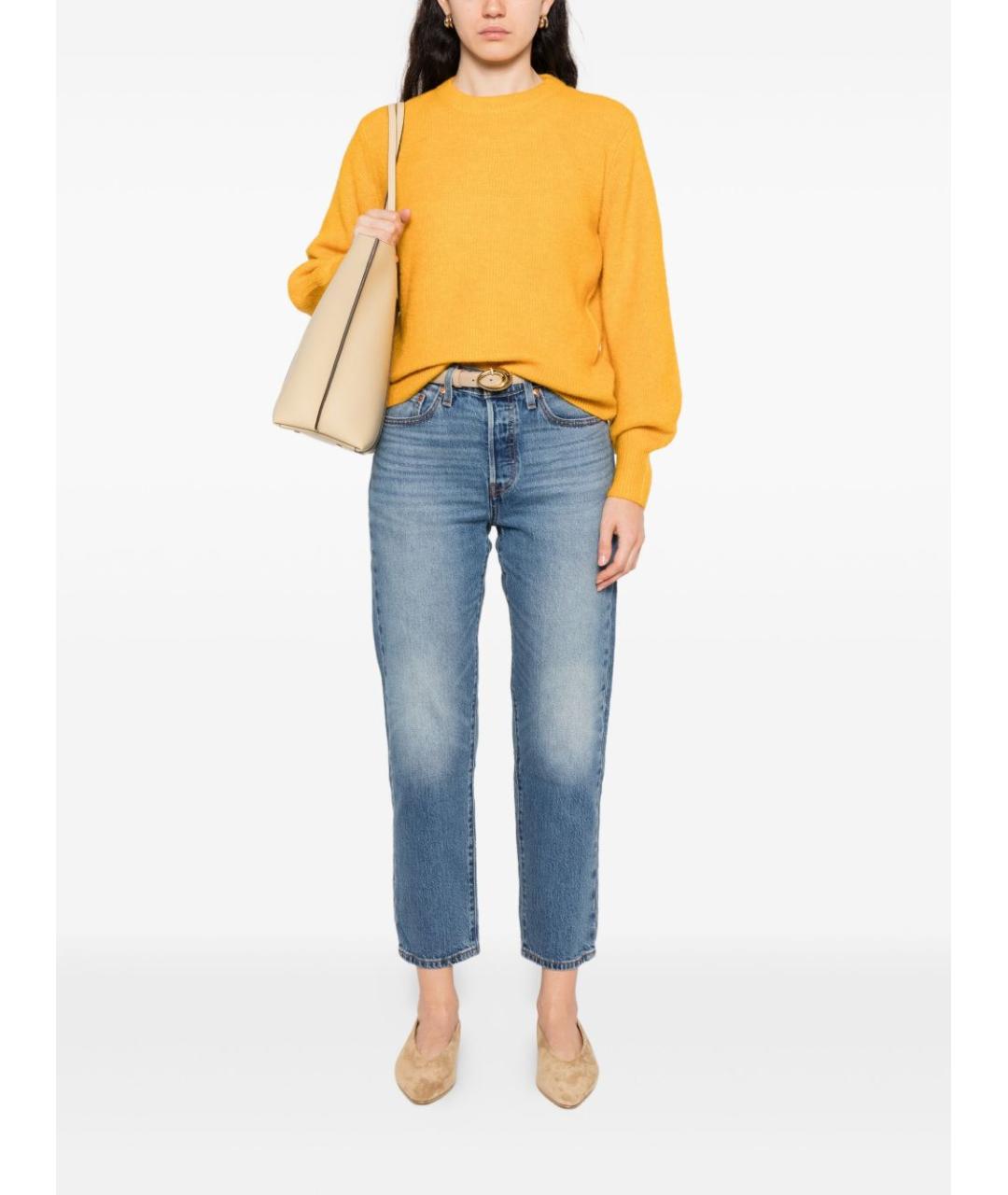 LEVI'S Синие хлопковые прямые джинсы, фото 5