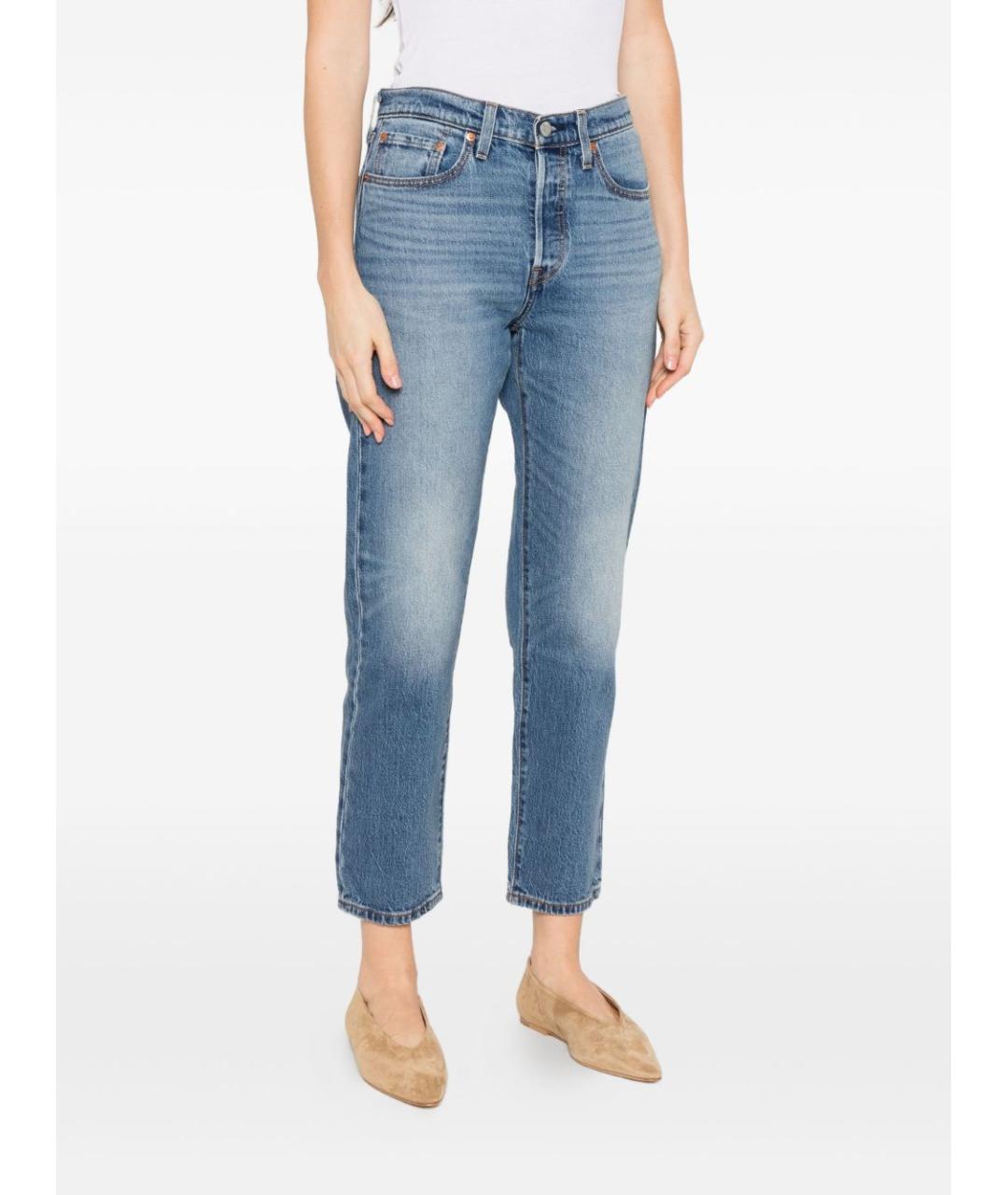 LEVI'S Синие хлопковые прямые джинсы, фото 4