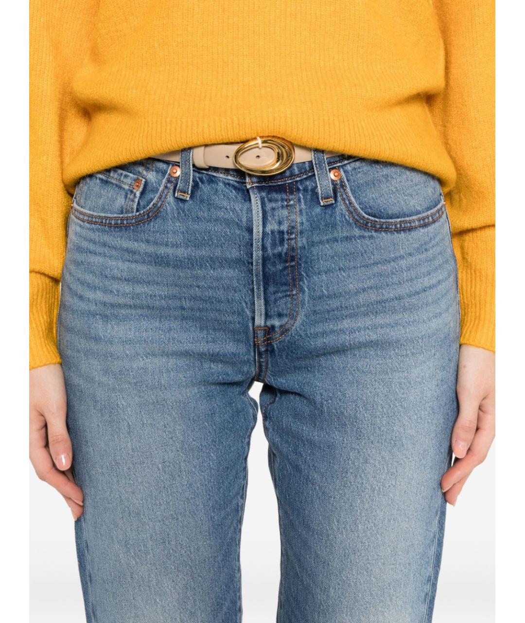 LEVI'S Синие хлопковые прямые джинсы, фото 2