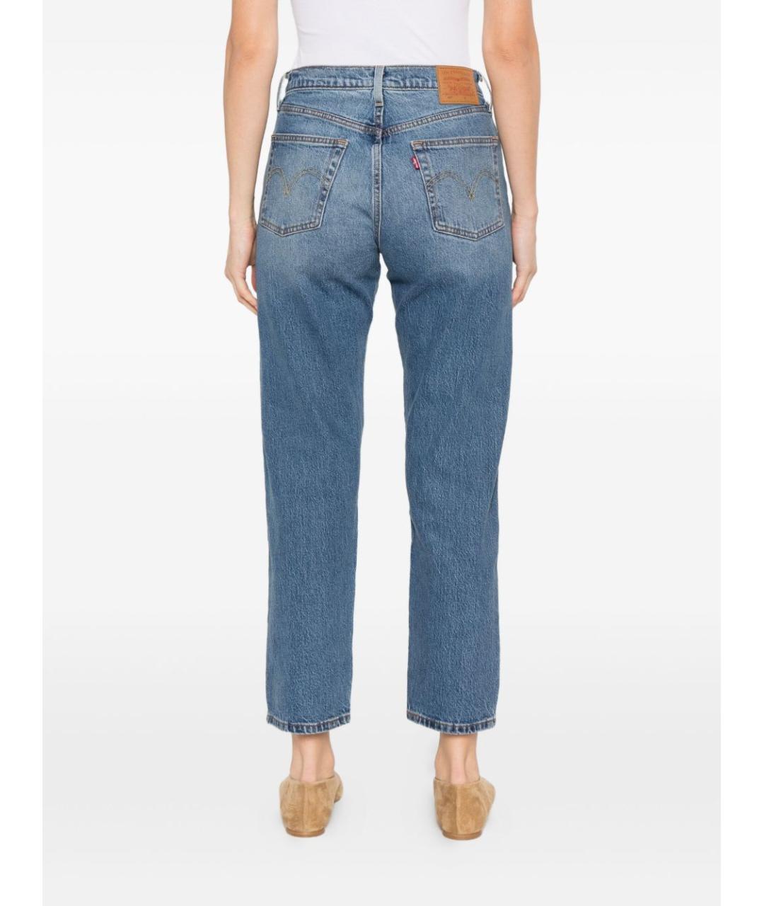 LEVI'S Синие хлопковые прямые джинсы, фото 3