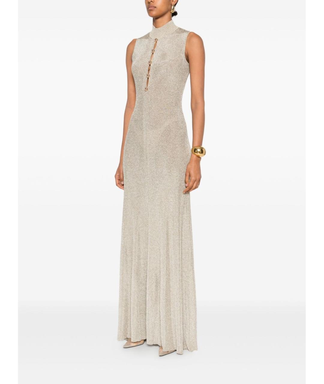 SELF-PORTRAIT Золотое вискозное коктейльное платье, фото 2