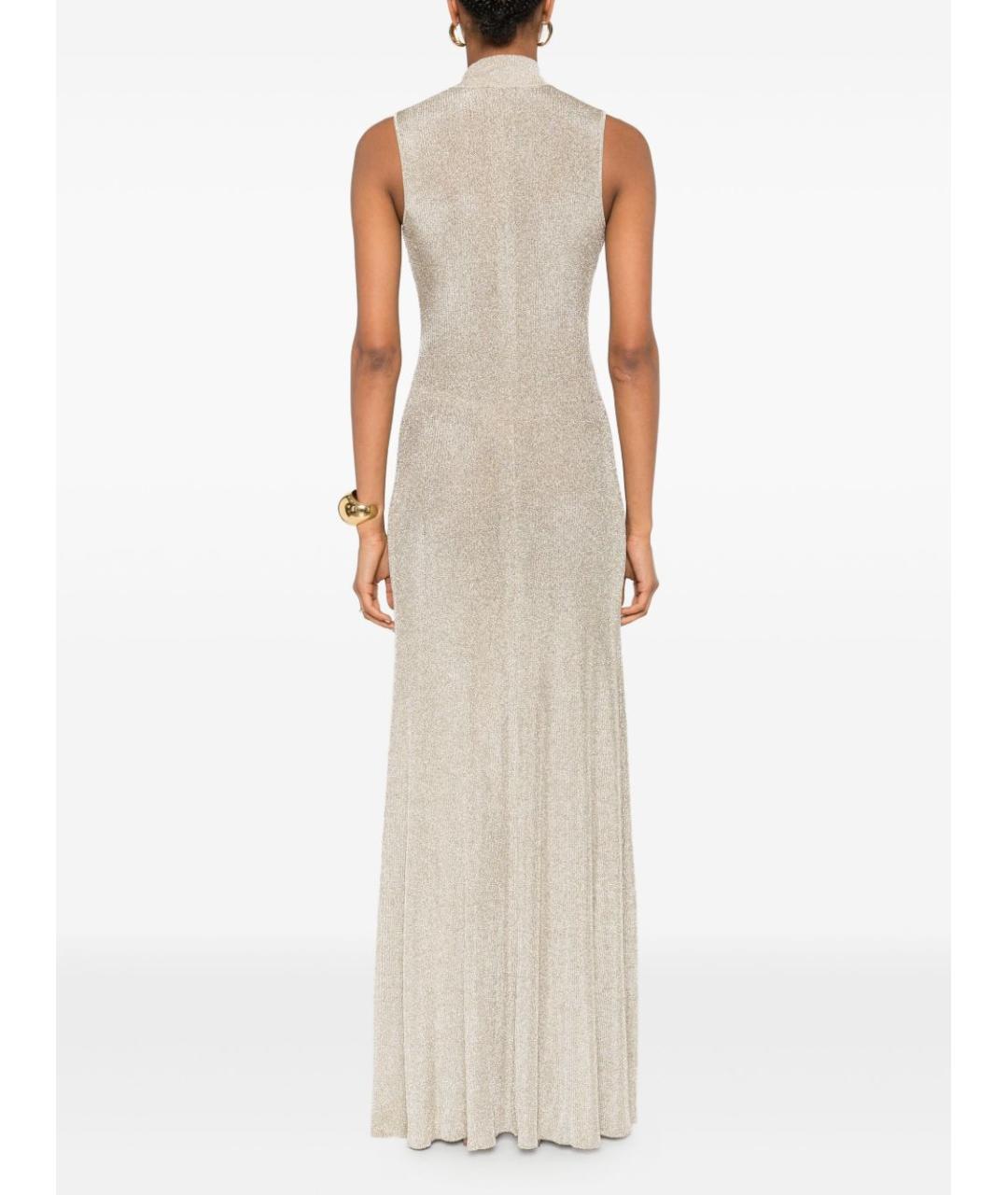 SELF-PORTRAIT Золотое вискозное коктейльное платье, фото 4