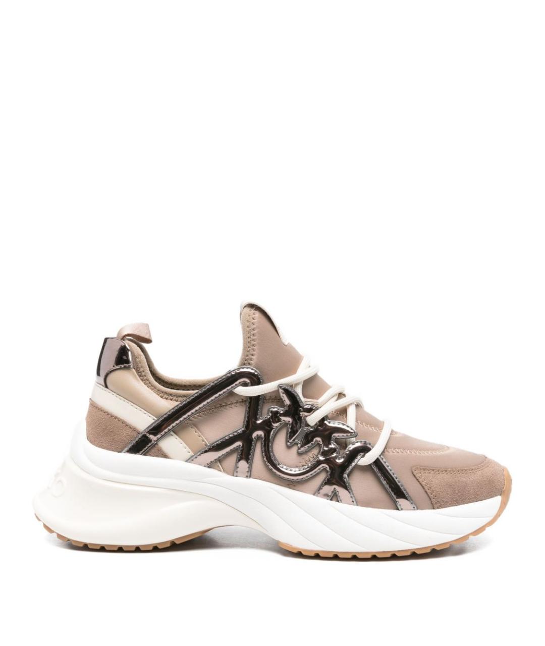 PINKO Бежевые текстильные кроссовки, фото 1