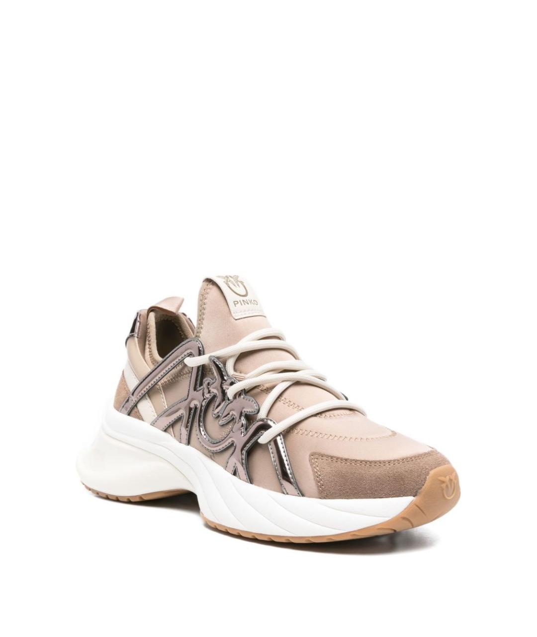PINKO Бежевые текстильные кроссовки, фото 4