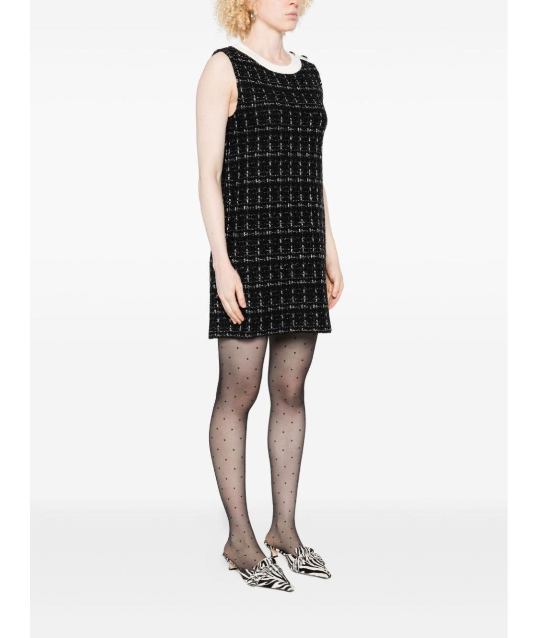 LIU JO Черное твидовое повседневное платье, фото 2