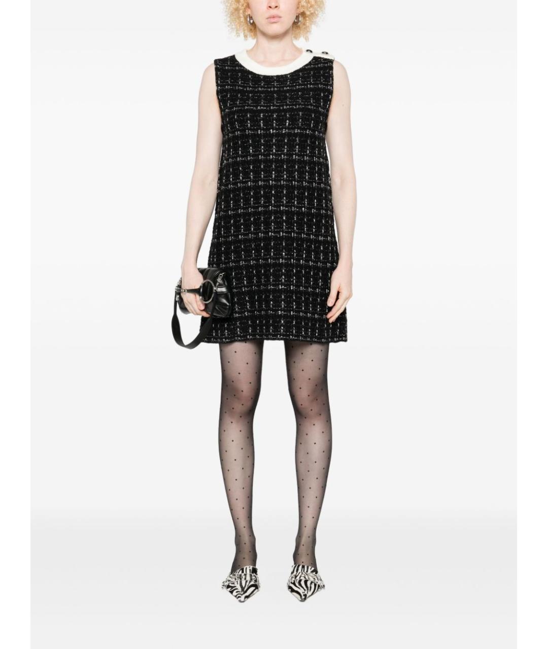 LIU JO Черное твидовое повседневное платье, фото 5