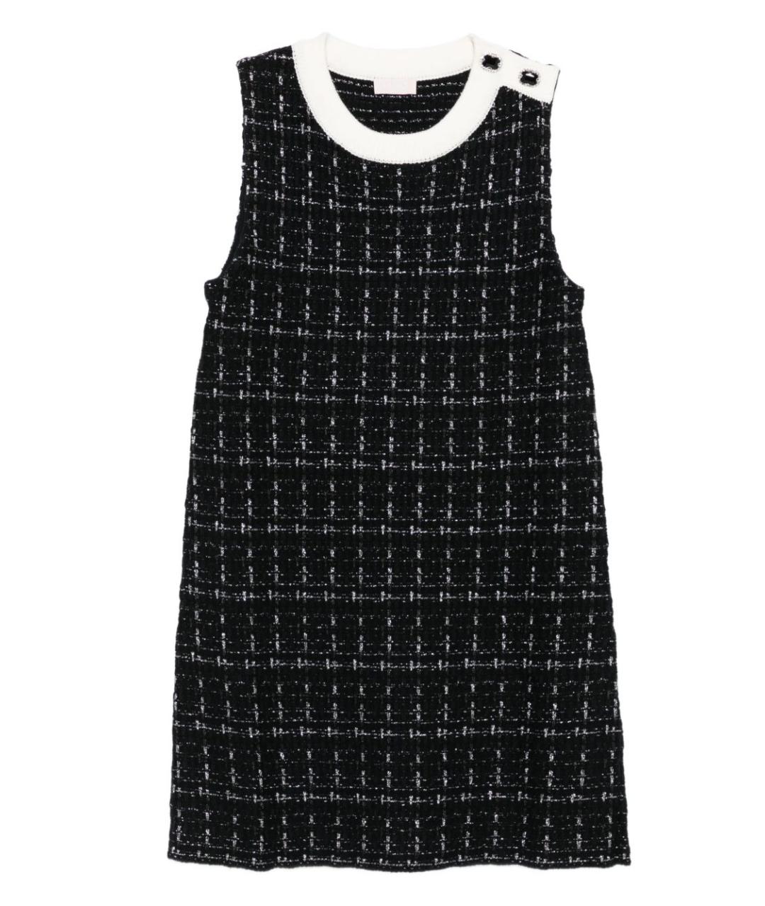 LIU JO Черное твидовое повседневное платье, фото 1