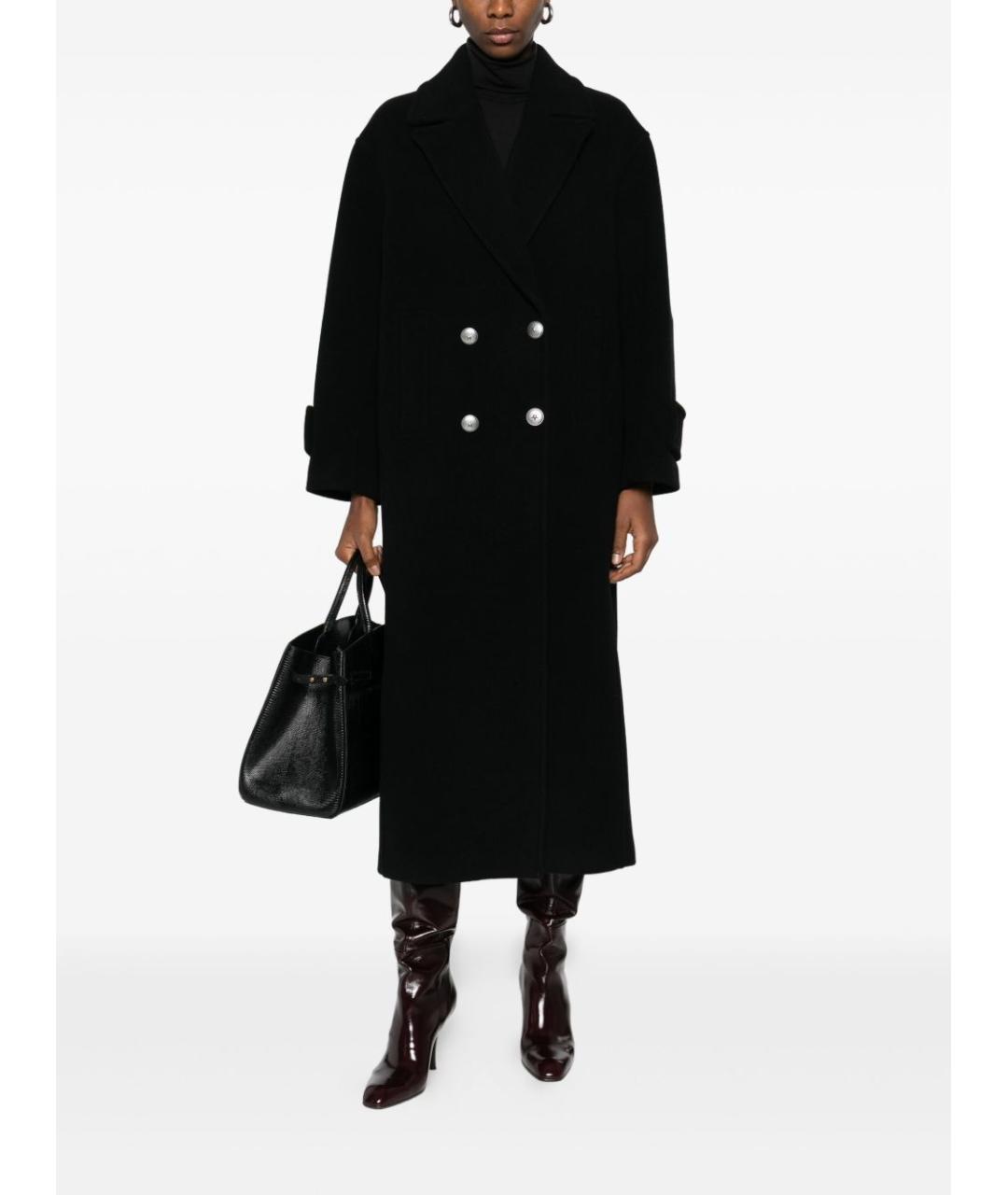 PINKO Черное шерстяное пальто, фото 2
