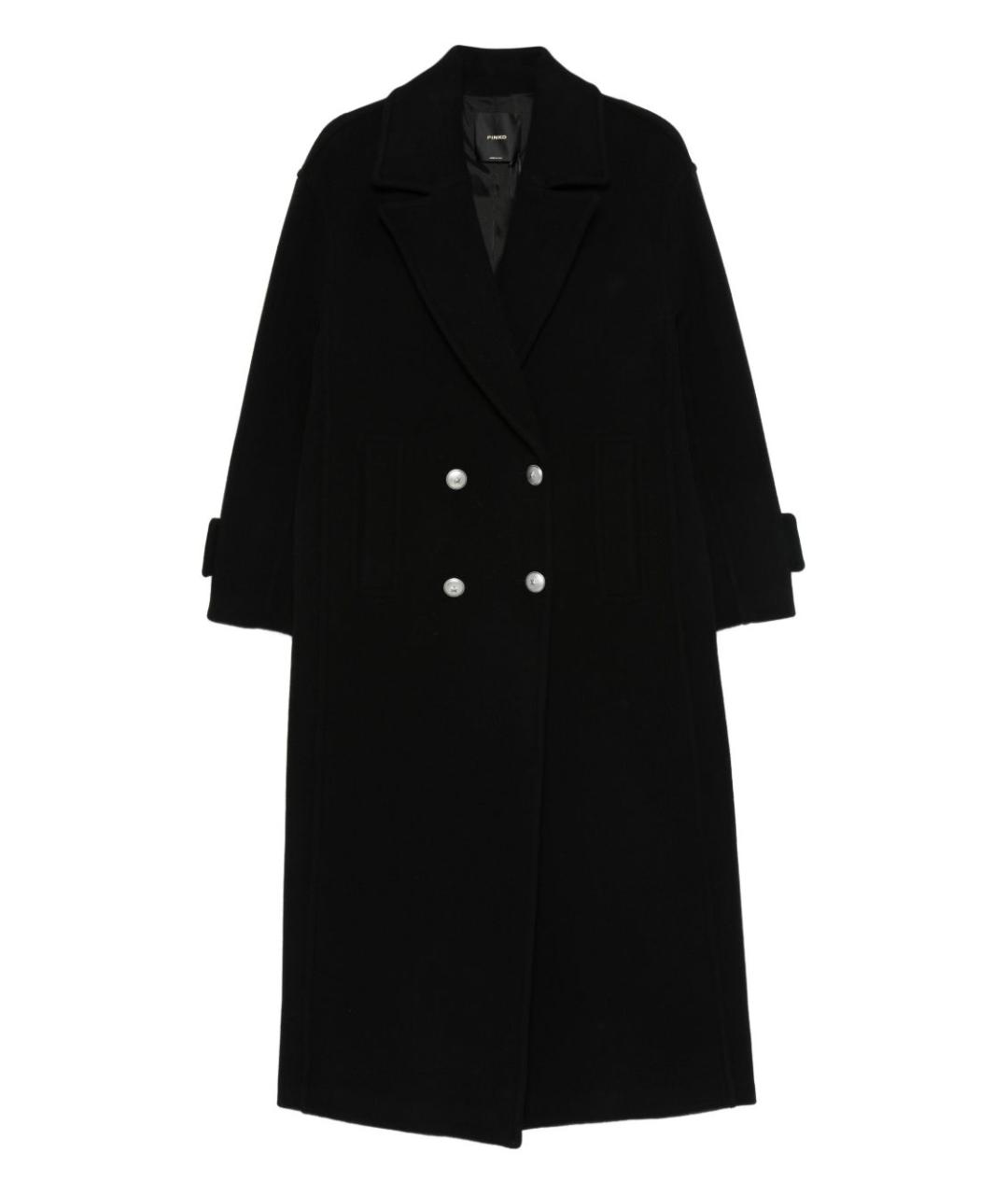 PINKO Черное шерстяное пальто, фото 1