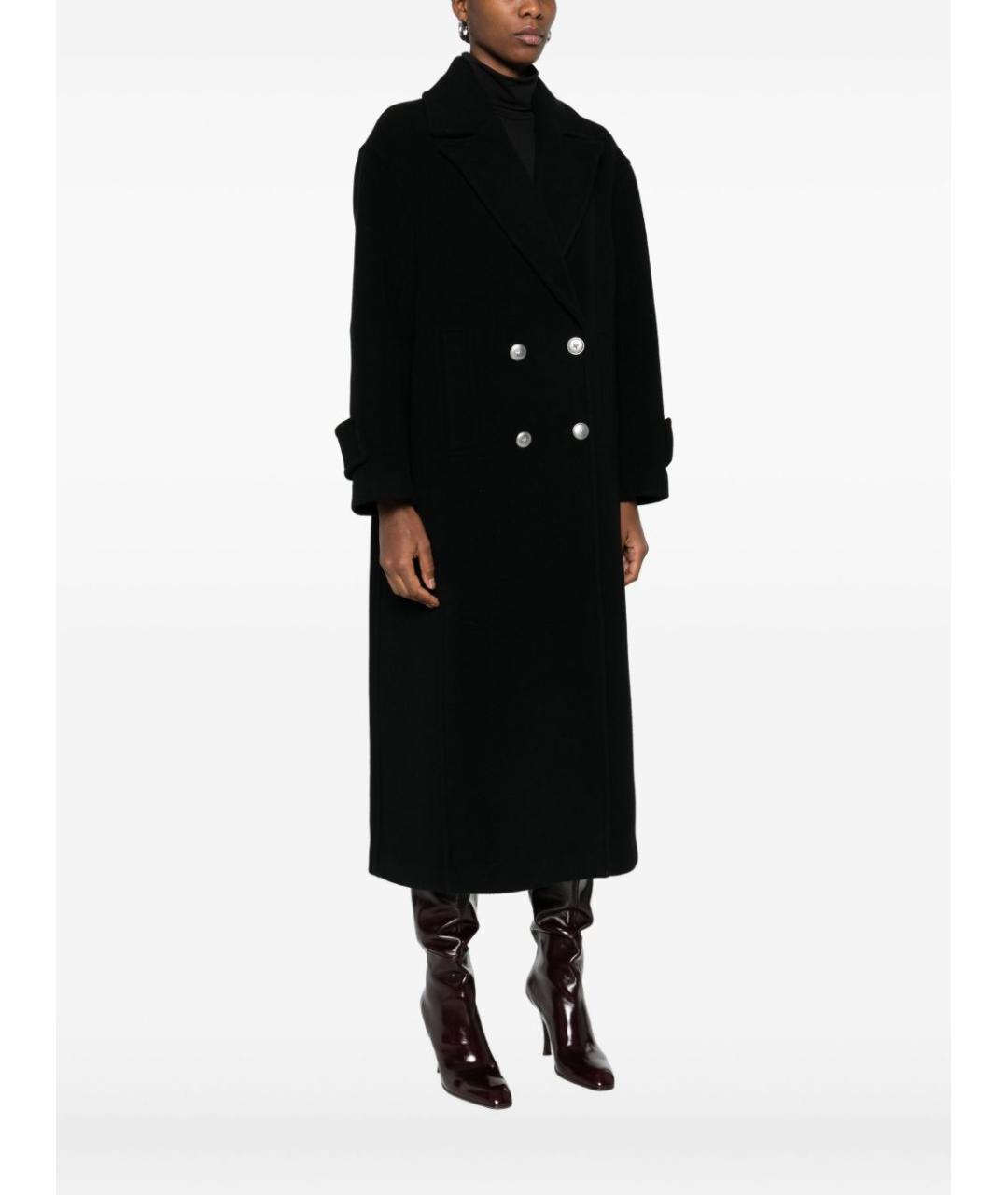 PINKO Черное шерстяное пальто, фото 3