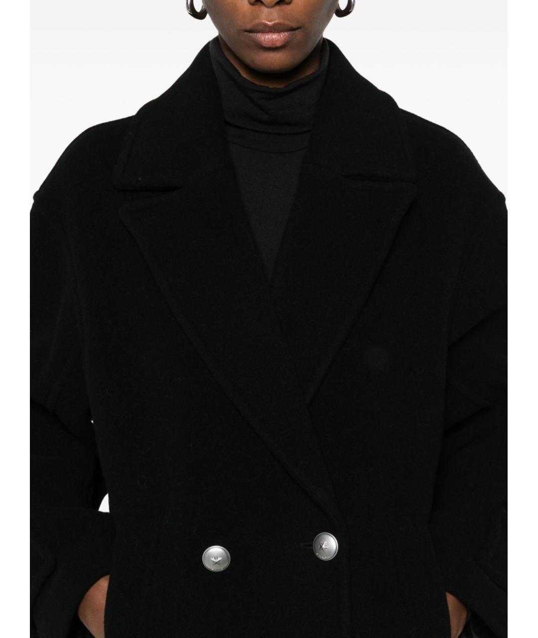 PINKO Черное шерстяное пальто, фото 5