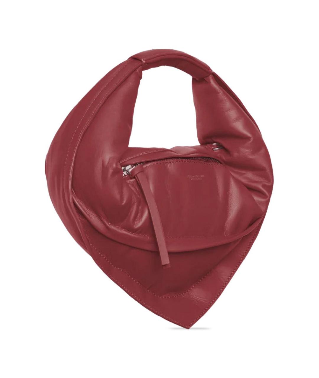 FEDERICO CINA Красная кожаная сумка с короткими ручками, фото 4