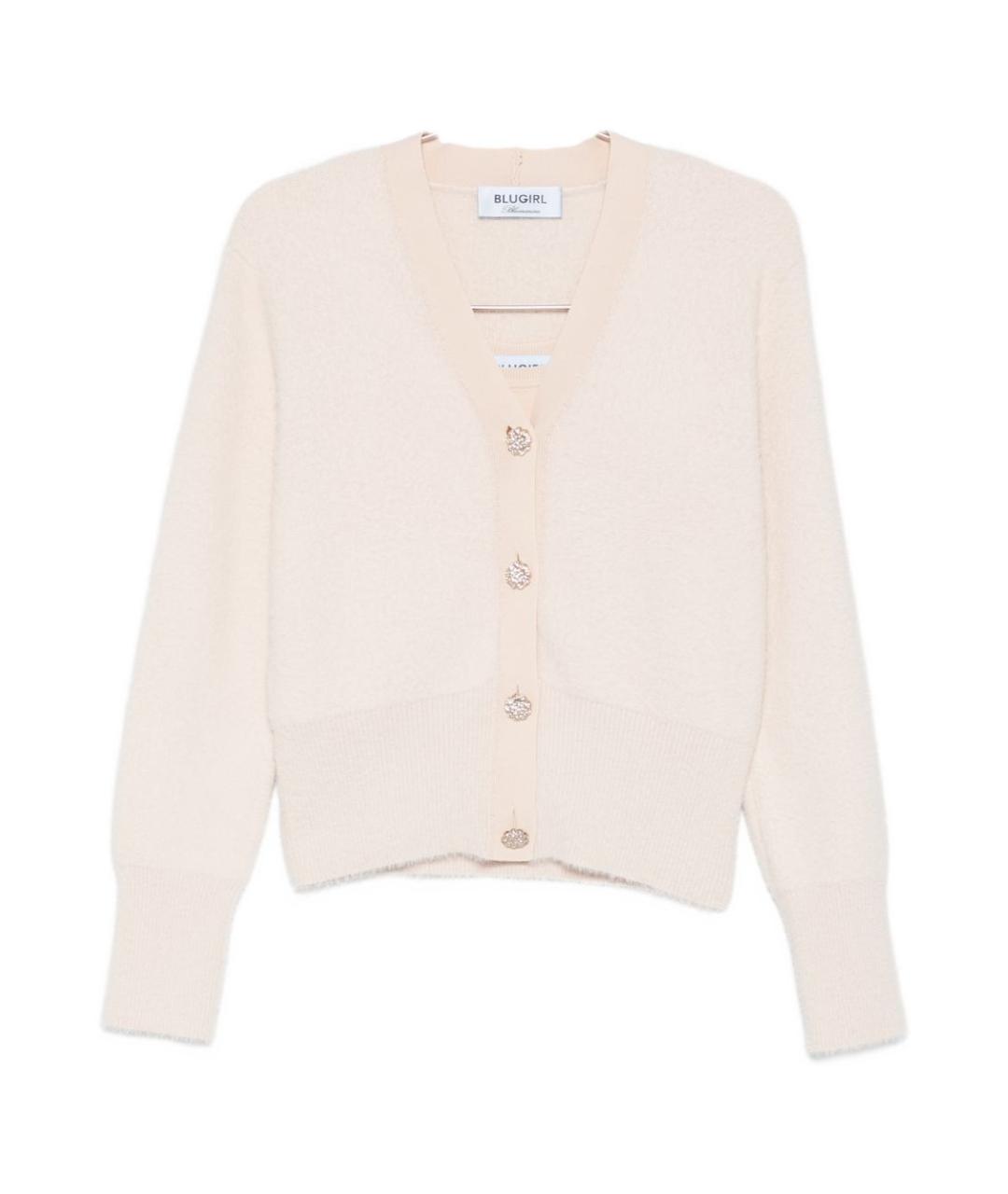 BLUGIRL Бежевый полиамидовый кардиган, фото 1