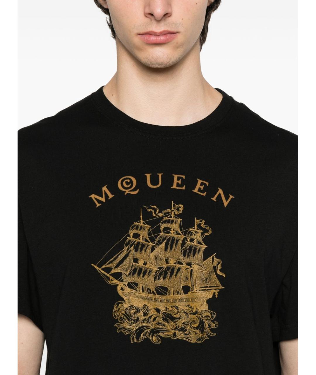 ALEXANDER MCQUEEN Черная хлопковая футболка, фото 2