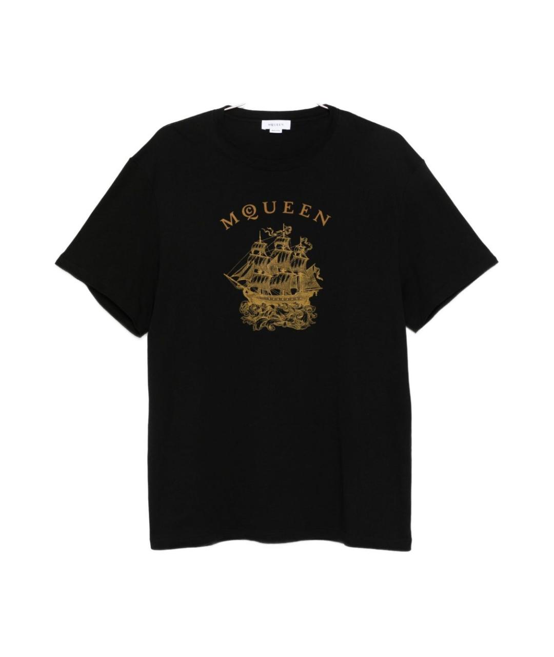 ALEXANDER MCQUEEN Черная хлопковая футболка, фото 1