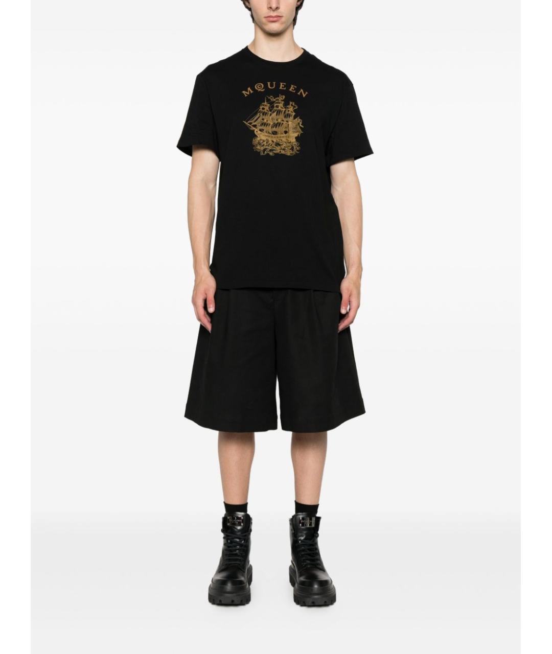 ALEXANDER MCQUEEN Черная хлопковая футболка, фото 3