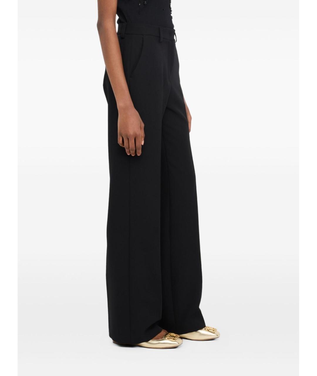 LIU JO Черные полиэстеровые прямые брюки, фото 2