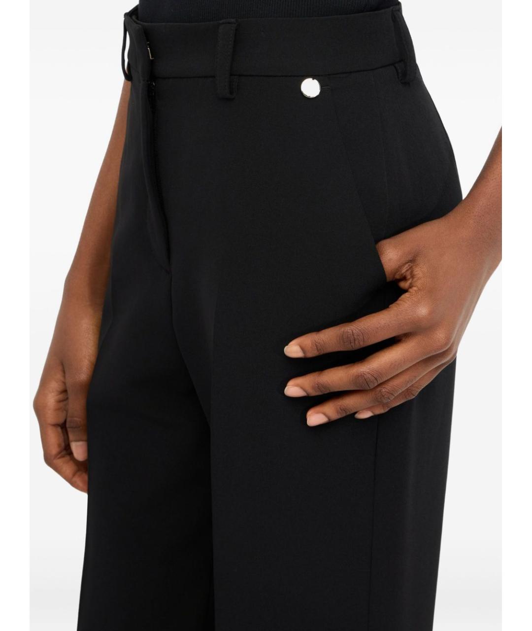 LIU JO Черные полиэстеровые прямые брюки, фото 3