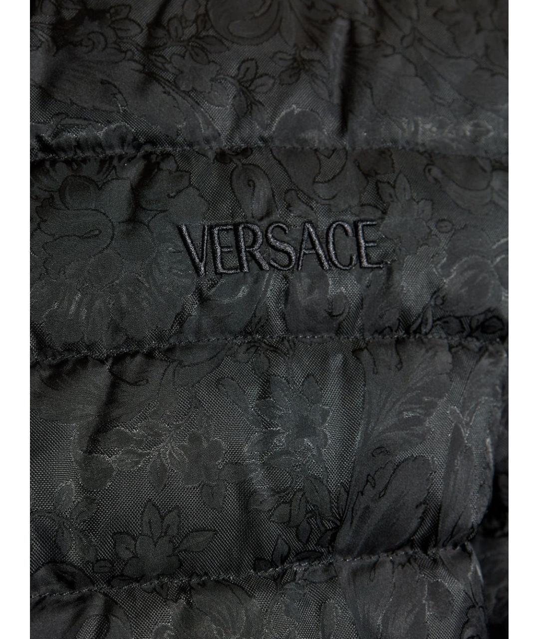 VERSACE Черный полиамидовый пуховик, фото 2