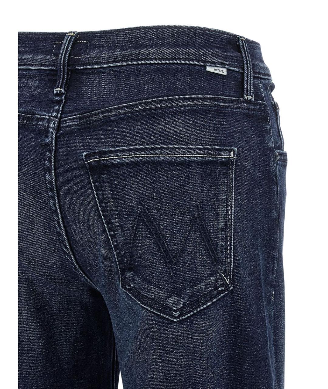 MOTHER Синие хлопковые прямые джинсы, фото 3