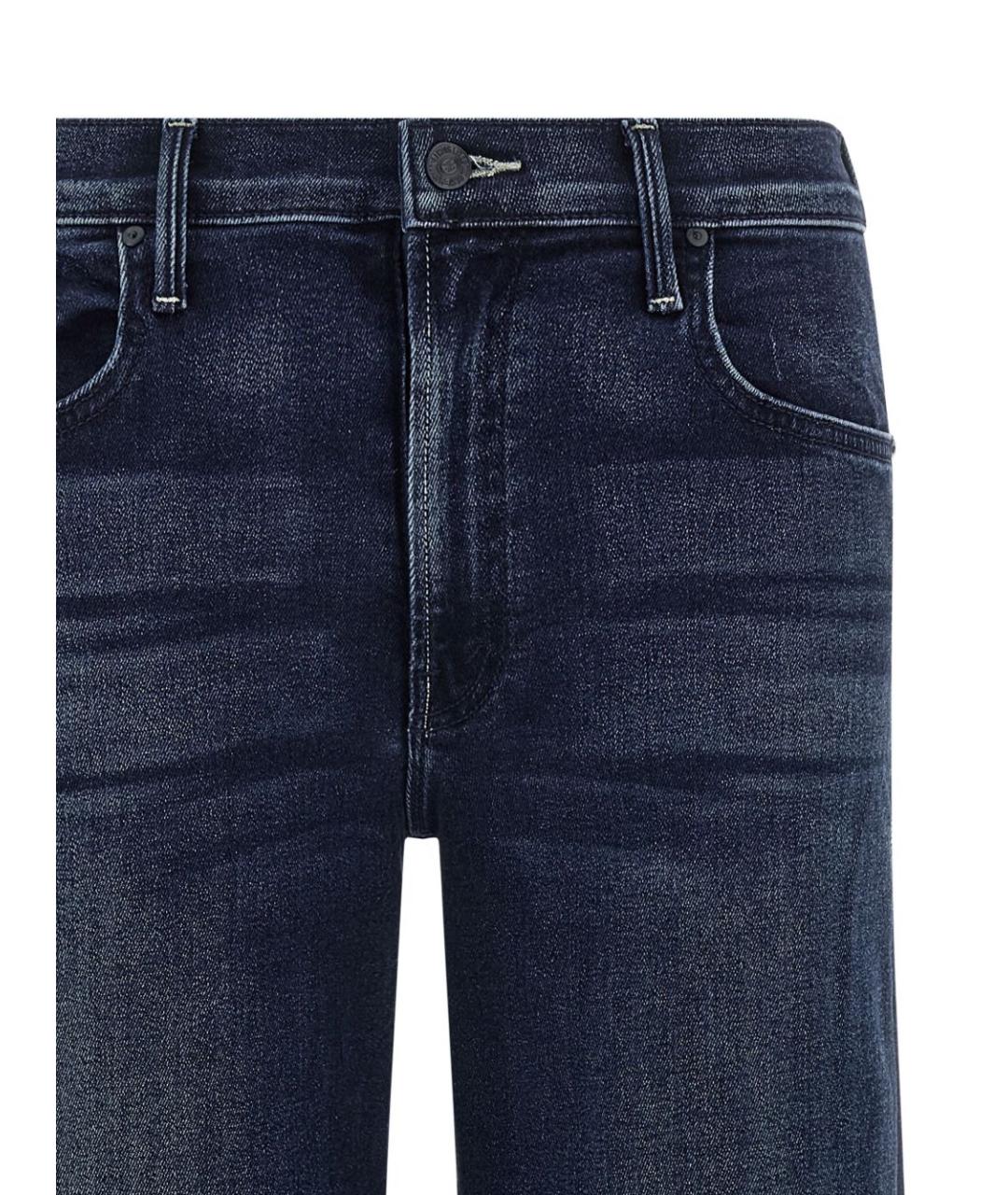 MOTHER Синие хлопковые прямые джинсы, фото 4