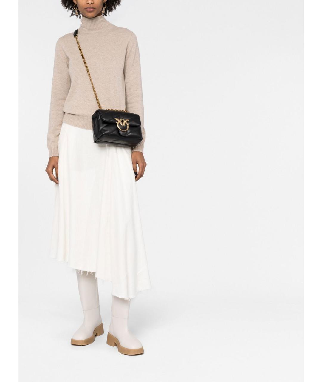 PINKO Черная кожаная сумка через плечо, фото 5