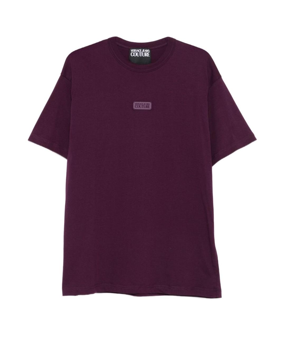VERSACE JEANS COUTURE Бордовая хлопковая футболка, фото 1
