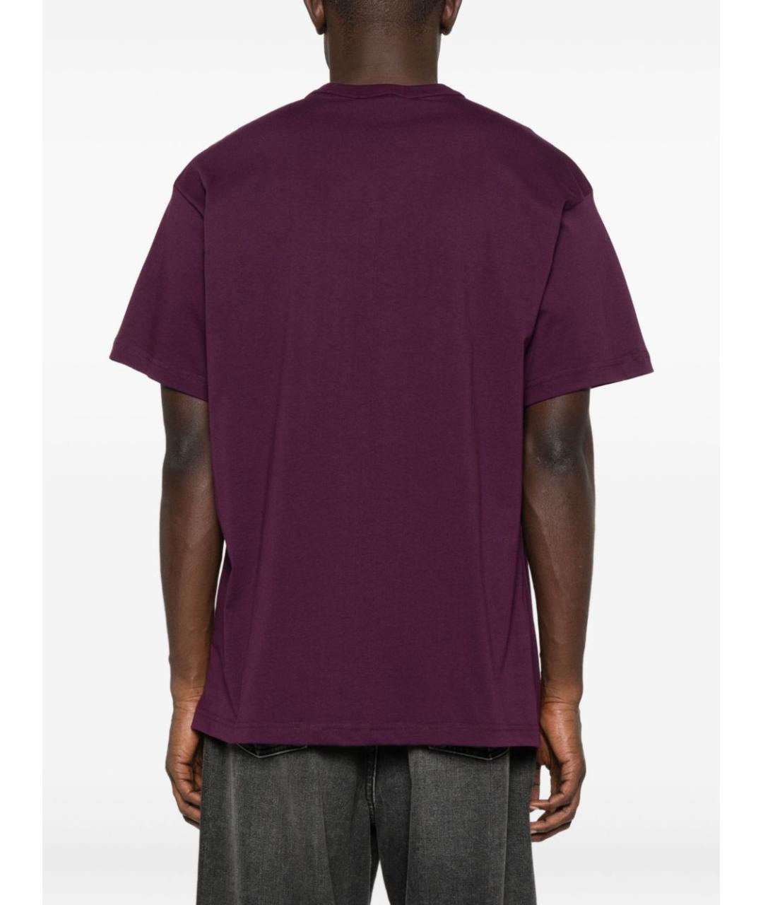VERSACE JEANS COUTURE Бордовая хлопковая футболка, фото 4