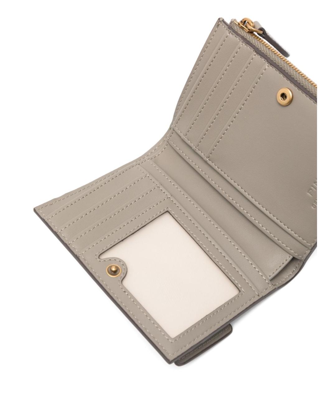 PINKO Серый кожаный кошелек, фото 3