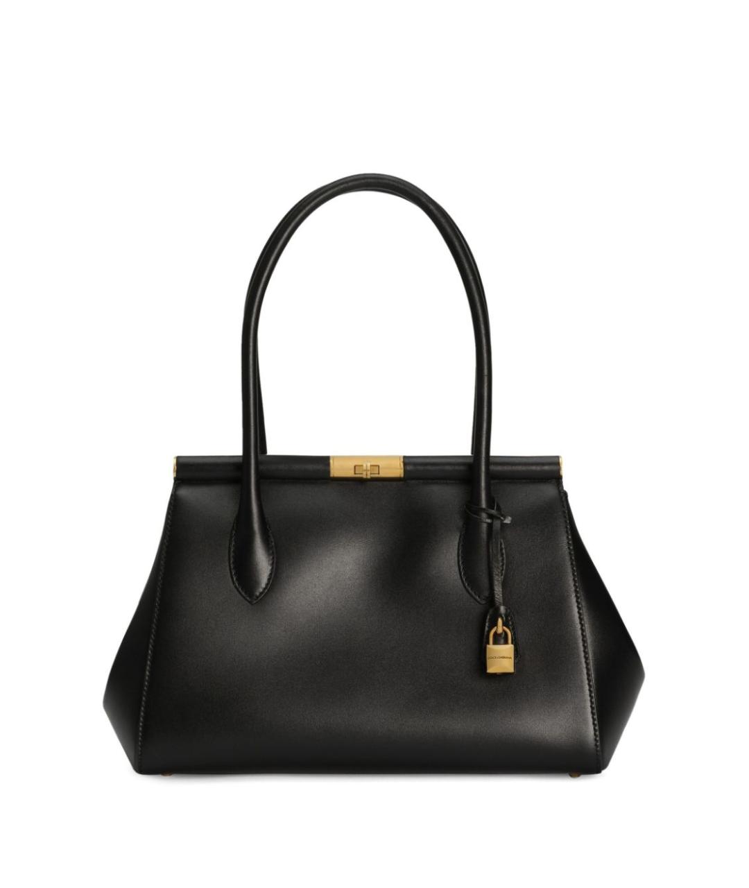 DOLCE&GABBANA Черная кожаная сумка тоут, фото 1