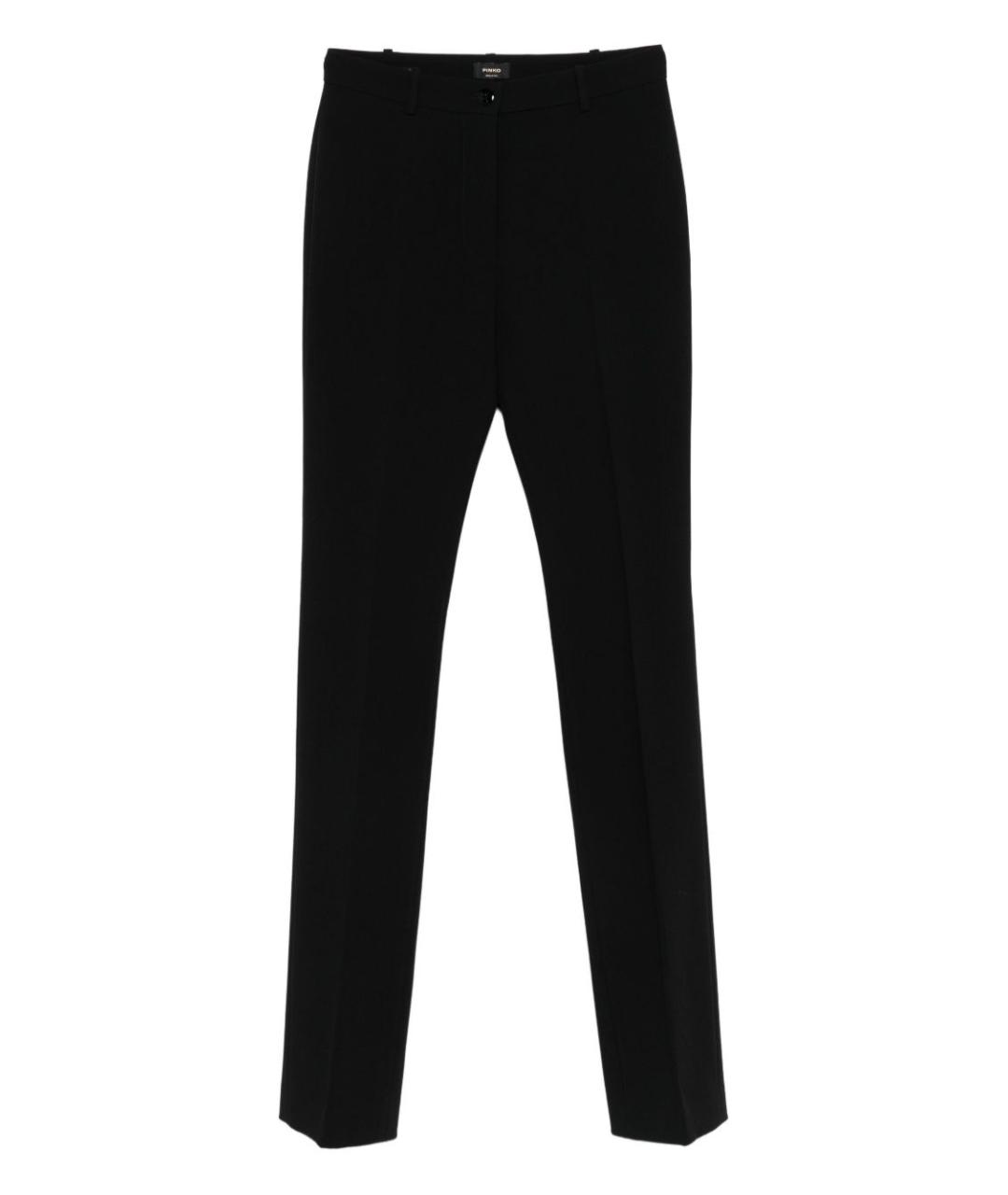 PINKO Черные полиэстеровые прямые брюки, фото 1