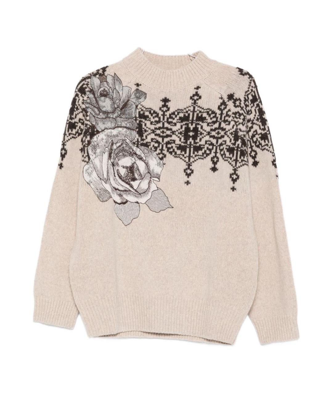 BLUGIRL Бежевый шерстяной джемпер / свитер, фото 1