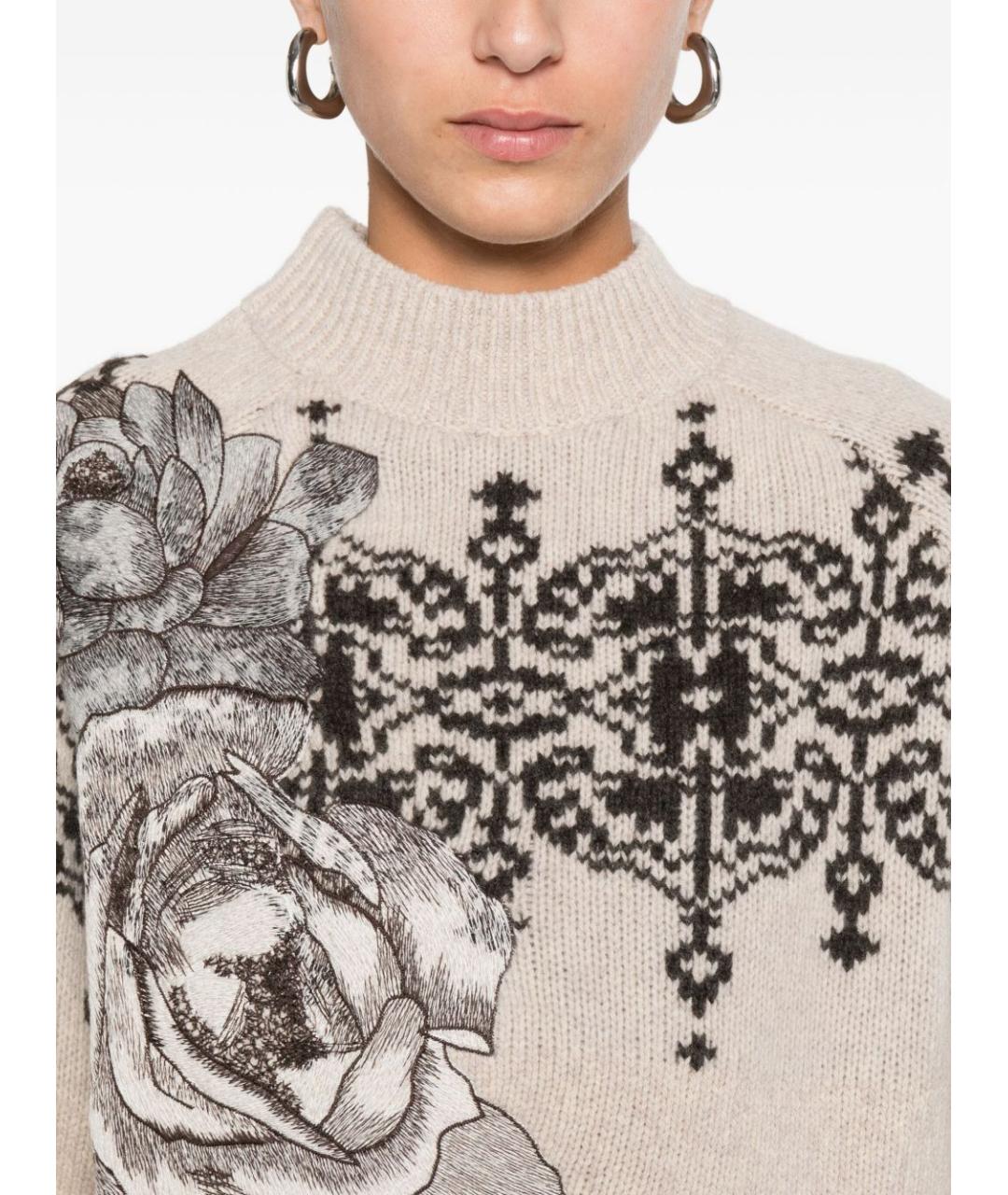 BLUGIRL Бежевый шерстяной джемпер / свитер, фото 4