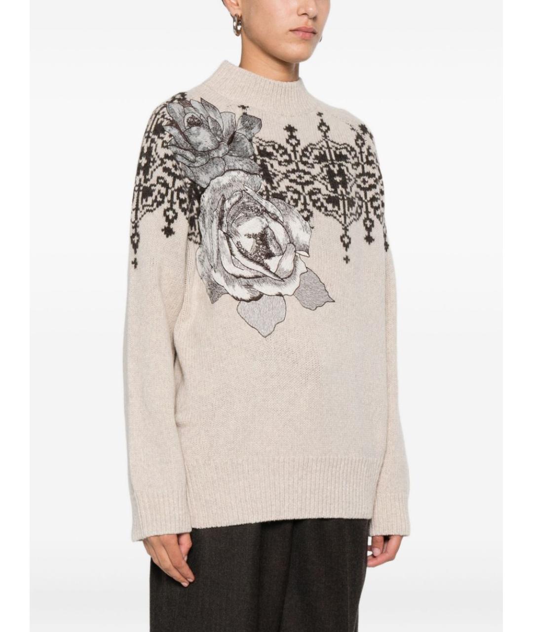 BLUGIRL Бежевый шерстяной джемпер / свитер, фото 3