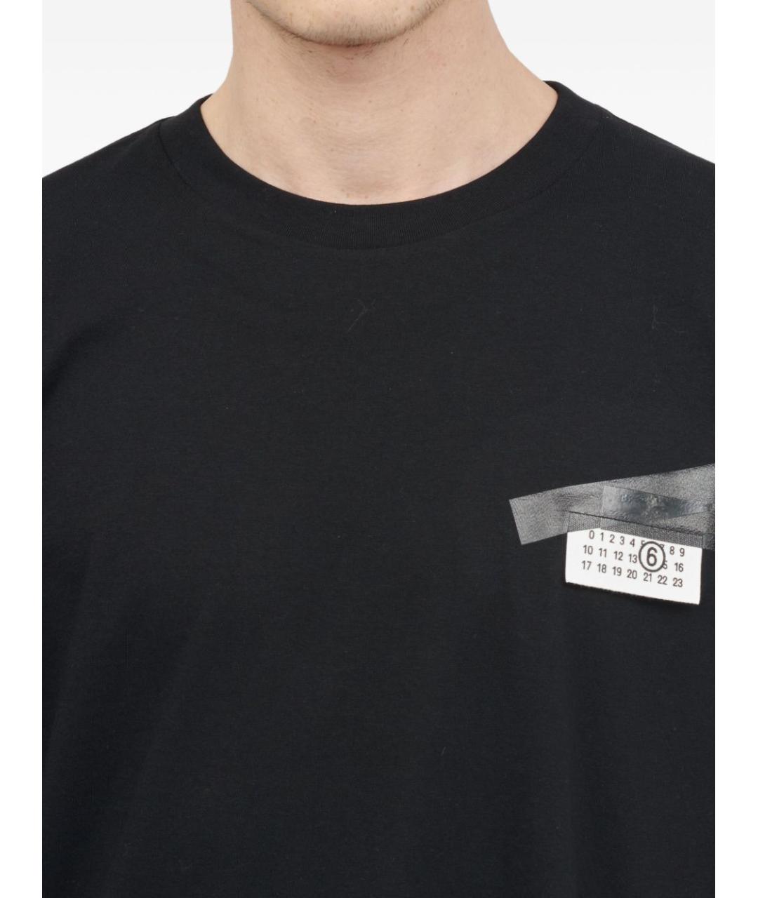MM6 MAISON MARGIELA Черная хлопковая футболка, фото 3