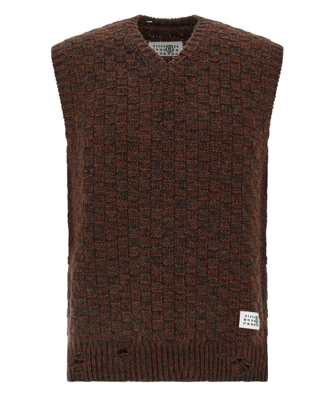 MM6 MAISON MARGIELA Коричневая шерстяная жилетка, фото 1
